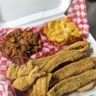 Tam Drive Meal:
6pc Fish
W/ Mac N Cheese  &amp; Yams