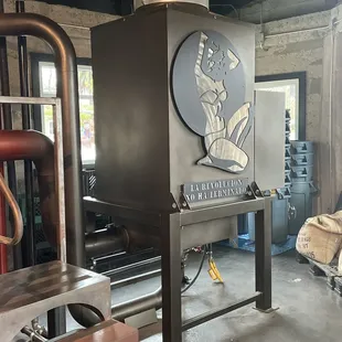 Some of the inside roasting equipment