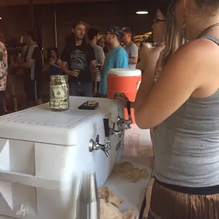 Hibiscus saison on tap from Oak Park Brewing for free!