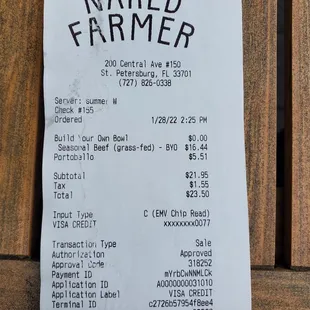 1-28-22 Receipt
