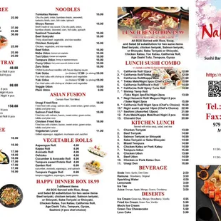 Our new menu