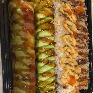 Naked fish roll green caterpillar roll crunchy Giants roll Crzy roll