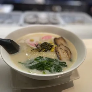 A bowl of hot and delicious Tonkatsu Ramen on a cold day