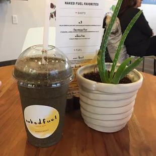 Banana Blu smoothie + kale + spinach