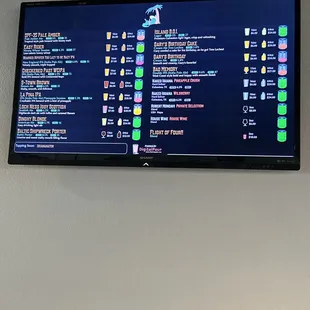 Beer menu