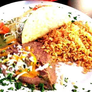 Chicken Enchilada&amp;Shredded Beef Taco