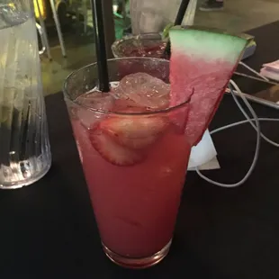 Strawberry/watermelon tequila spiked Aguas Frescas