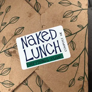 a sticker on a package