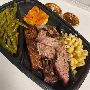 Two Meat Platter w/ Mac And Cheese and Veg of the Day!