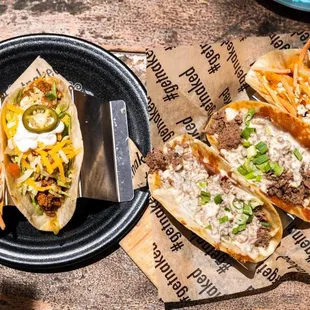 two tacos on a plate