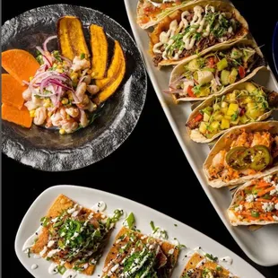 All tacos and and tuna nachos delish