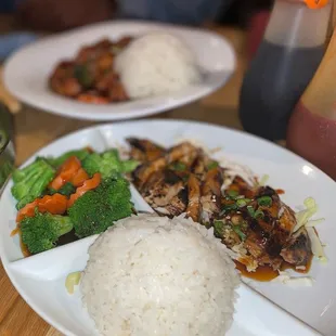 two plates of food