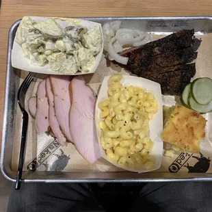 Turkey, Brisket, Mac N Cheese, Potato Salad &amp; Corn Bread