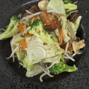Mixed Vegetables with crispy pork belly