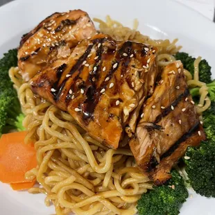 New Choice of meat -- SALMON !!! -- pick salmon as your choice of meat for most dishes.