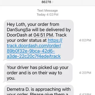 Delivery tracking