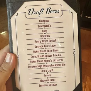 a hand holding a menu