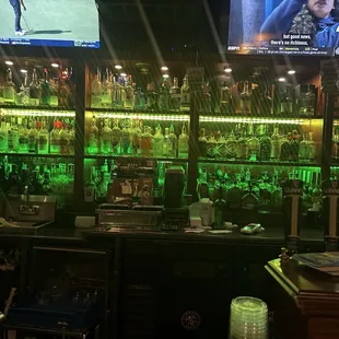 The great wall of liquors, liquors and  Irish whiskeys!
