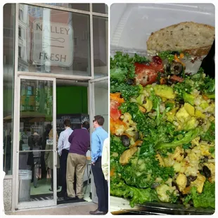 The line was around the block and yummy fresh salad!