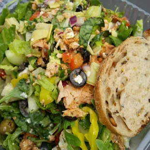 Aegean salad with salmon