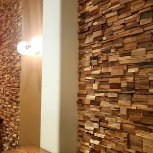 Loving the wooden chip walls !!