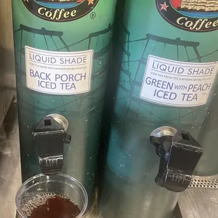 Baltimore Coffee / Liquid Shade from Eastern Shore Tea Company. Back Porch Iced Tea &amp; Green with Peach Iced Tea.
