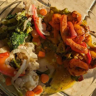Mixed vegetables and shrimp Curry