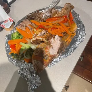 Brown stew Red Snapper