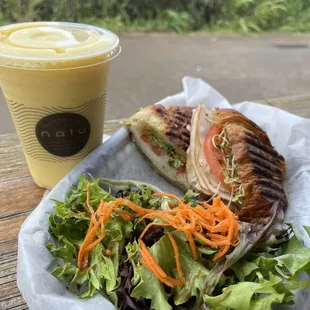 Turkey pesto sprout croissant