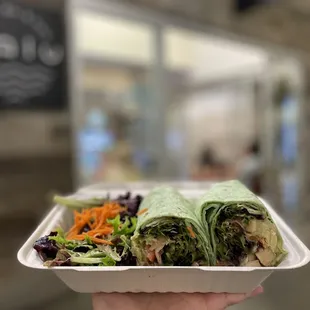 Veggie wrap with added chicken