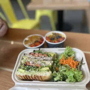 Ahi sandwhich and Small Nalu Acai Bowls