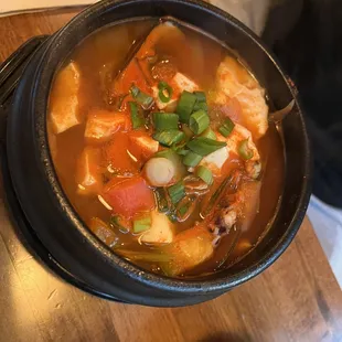 Seafood Soft Tofu Soup With White Rice (side)