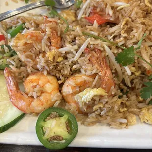 Shrimp fried rice. Rubbery shrimp