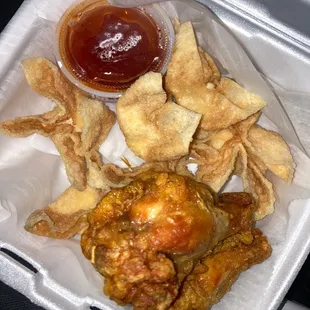 A9. Crab Rangoon and A11. Jumbo Party Wings
