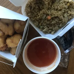 Sweet and Sour Chicken with Fried Rice