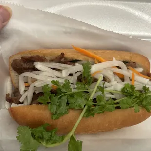 Grilled pork banh mi