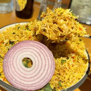 Prawn Biryani, so good and you get soooooo much (gets even spicer the next day, first day it&apos;s medium spice)