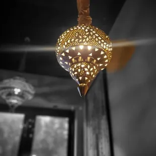 a light fixture hanging from the ceiling