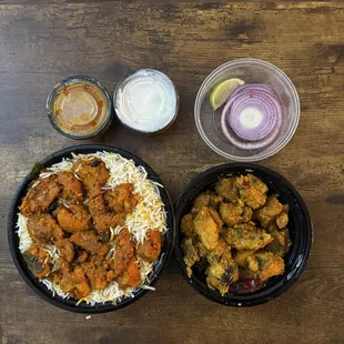 House Special Boneless Chicken Biryani and Chicken Majestic