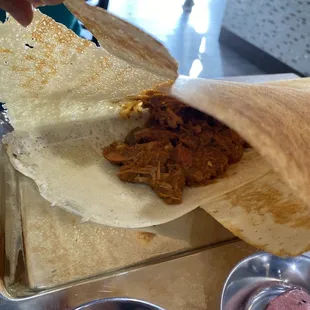 Butter chicken dosa