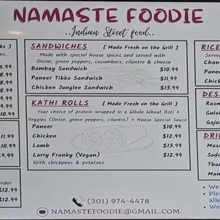 Menu August 2023