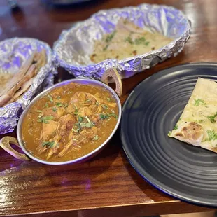 Chicken Curry Garlic Naan