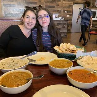 two women sitting at a table