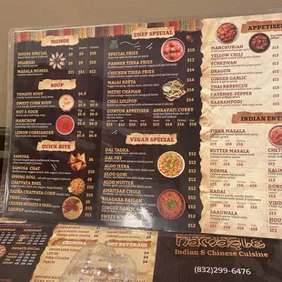 Full menu