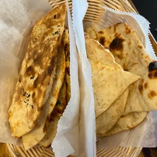 Onion kulcha and plain naan