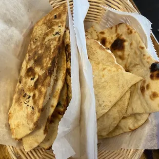 Plain and garlic naan