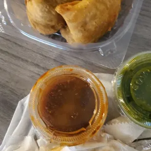 Iam sorry I forgot what this was it was good it was so kind of dough with chicken .