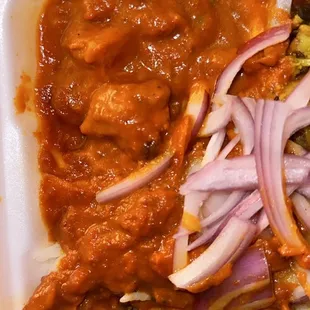 Chicken Tikka Masala which was sweet and tasted like tomato basil sauce