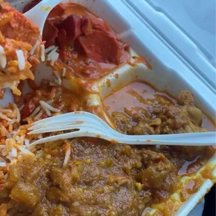 Don&apos;t knock it til you try it !  Combo #2 Chicken Tikka Masala &amp; Chicken Curry w/bread nan