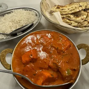 Chicken Tikka Masala Garlic Naan Large Rice